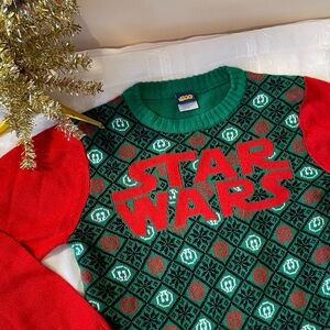 STAR WARS Christmas Sweater Crewneck Men’s Men Women Teen Size S Red and Green